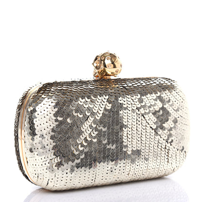 Alexander McQueen Sequin Skull Box Clutch Metallic 3 of 7