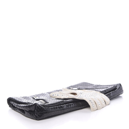 Alexander McQueen Whipsnakeskin Crystal Faithful Thriller Glove Clutch Black 5 of 9