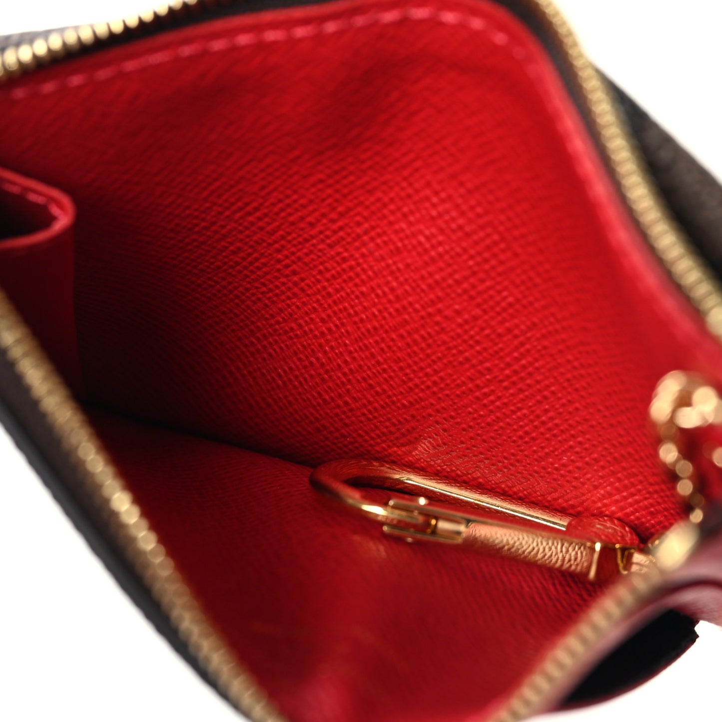 Damier Ebene Recto Verso Card Holder Red