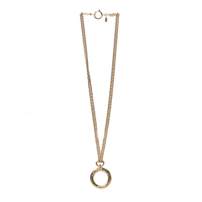 Chanel CC Quilted Loupe Chain Necklace Gold 3 of 6