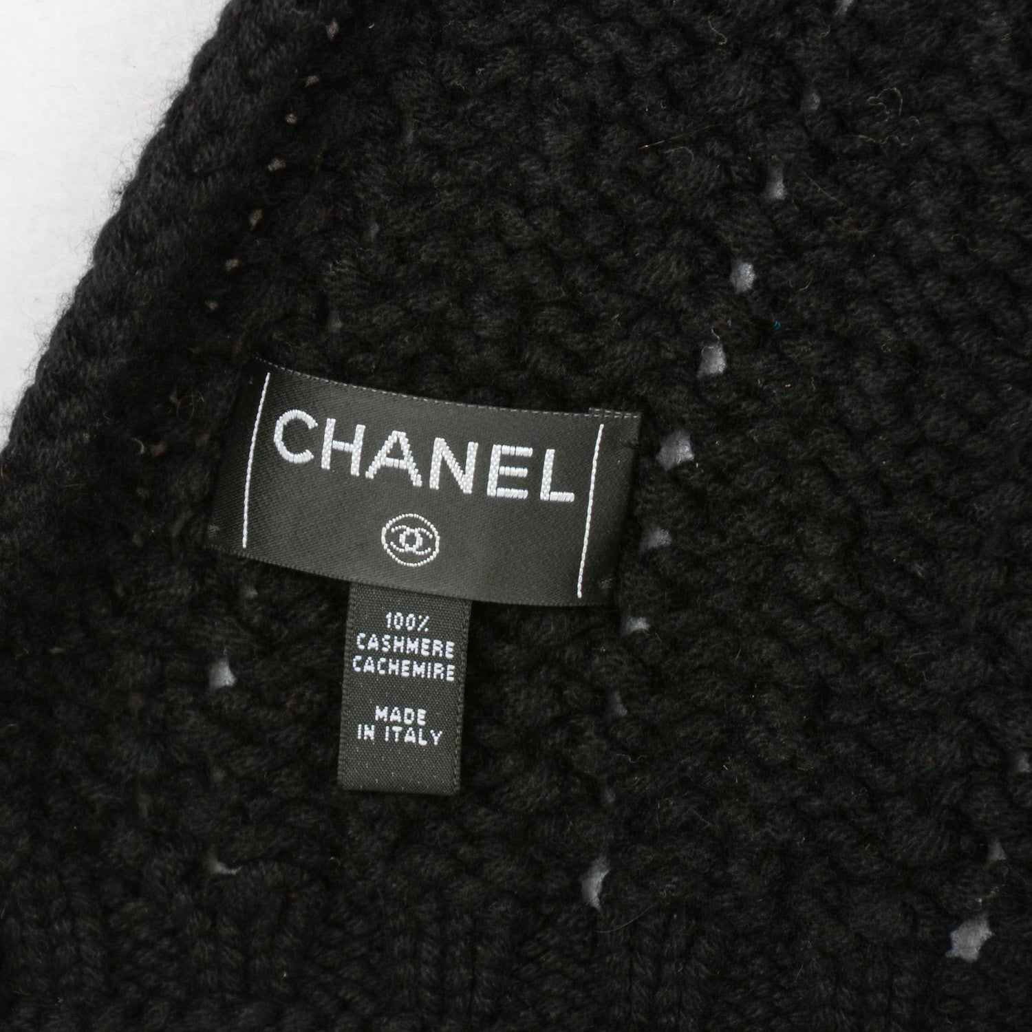 Chanel Cashmere Chain CC Scarf Black 4 of 4
