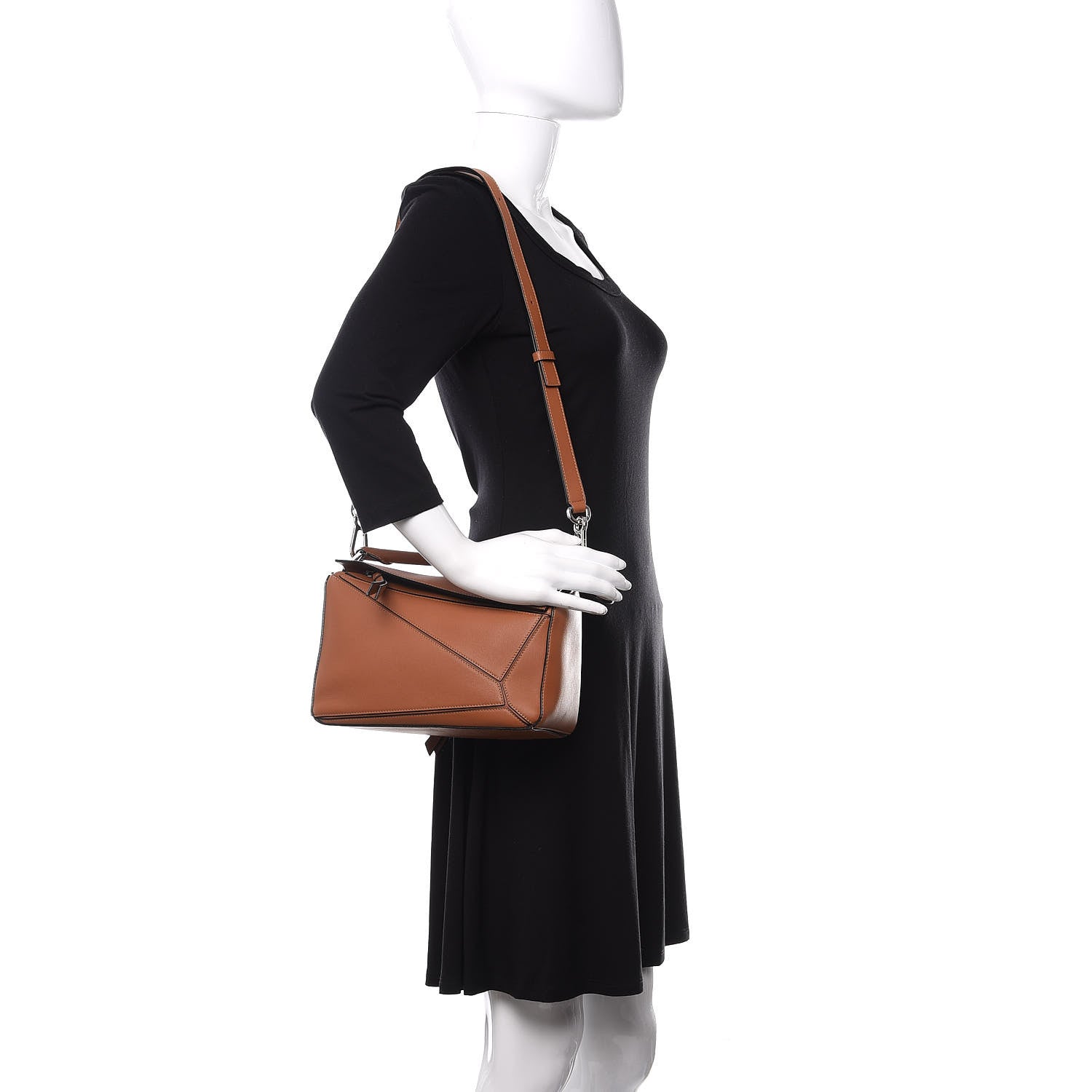 Loewe Calfskin Small Puzzle Bag Tan 2 of 9