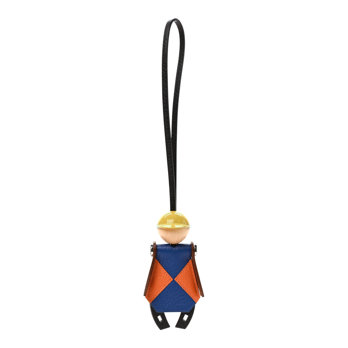 Chevre Mysore Barenia Jockey Bag Charm Black Bleu France Orange Fauve
