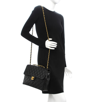 Chanel Lambskin Quilted Jumbo Single Flap Black 2 of 9