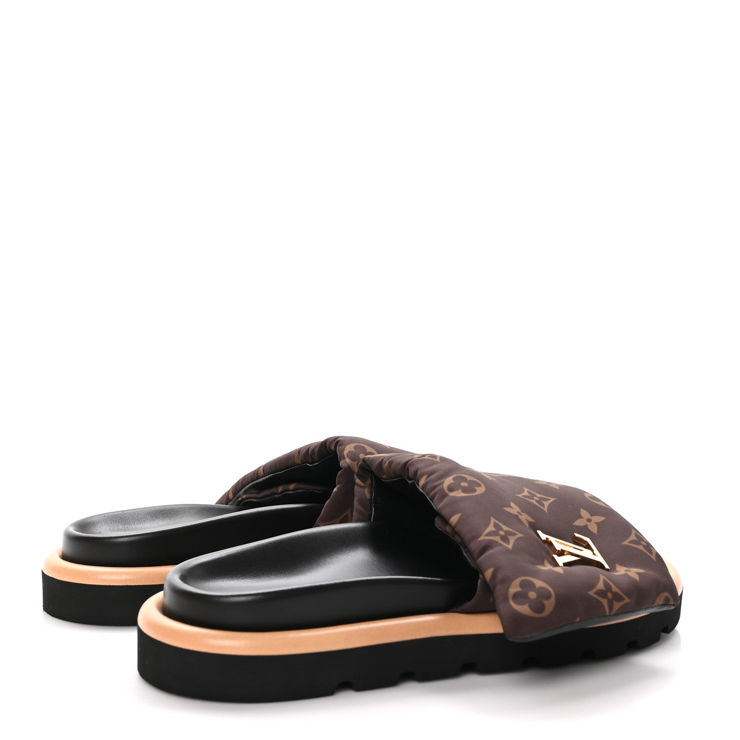 Louis Vuitton Nylon Monogram LV Pool Pillow Flat Comfort Mule 40 Cacao Brown 4 of 9