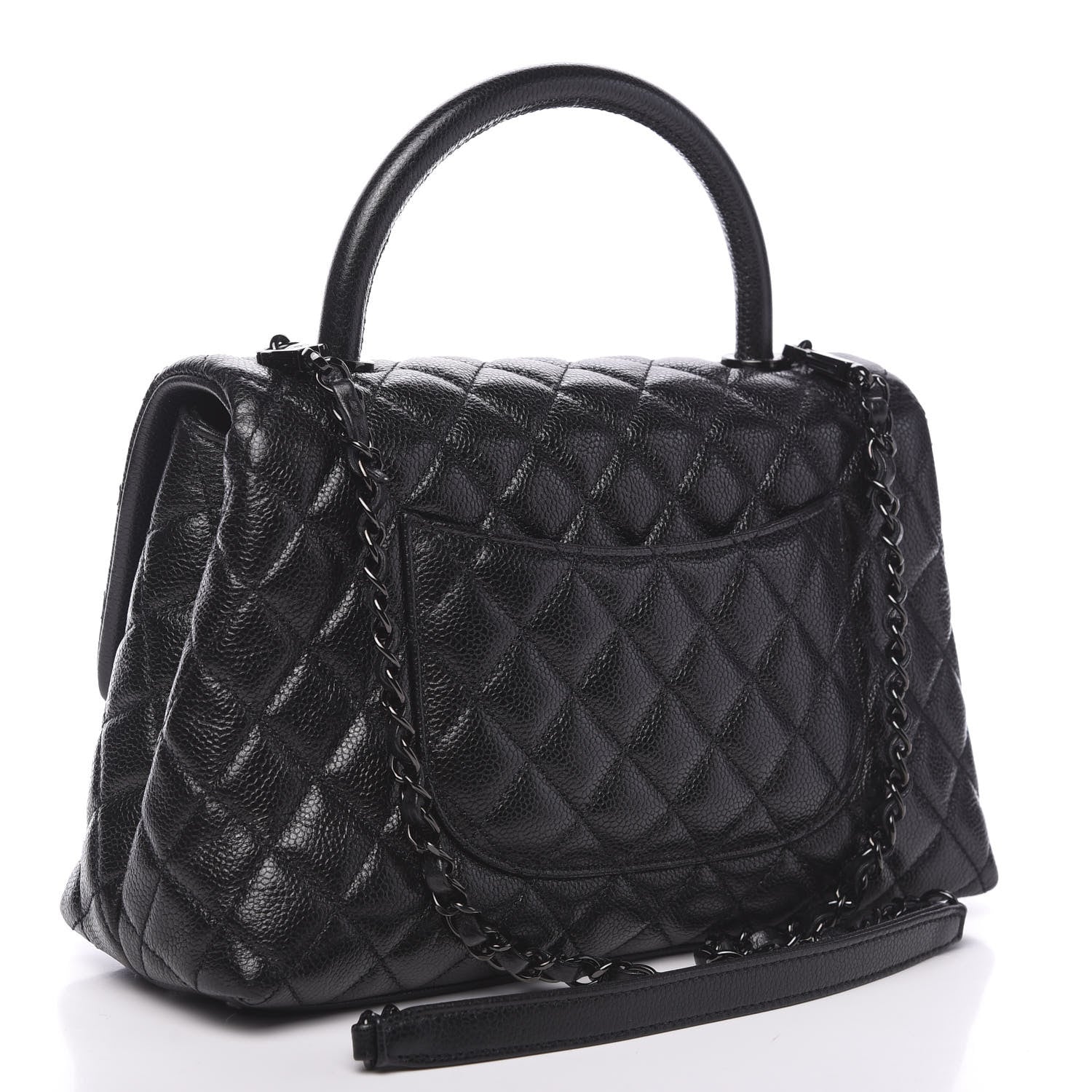 Chanel Caviar Quilted Small Coco Handle Flap So Black 2 of 10