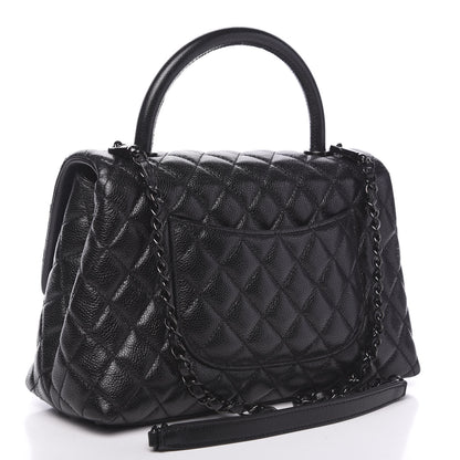 Chanel Caviar Quilted Small Coco Handle Flap So Black 2 of 10