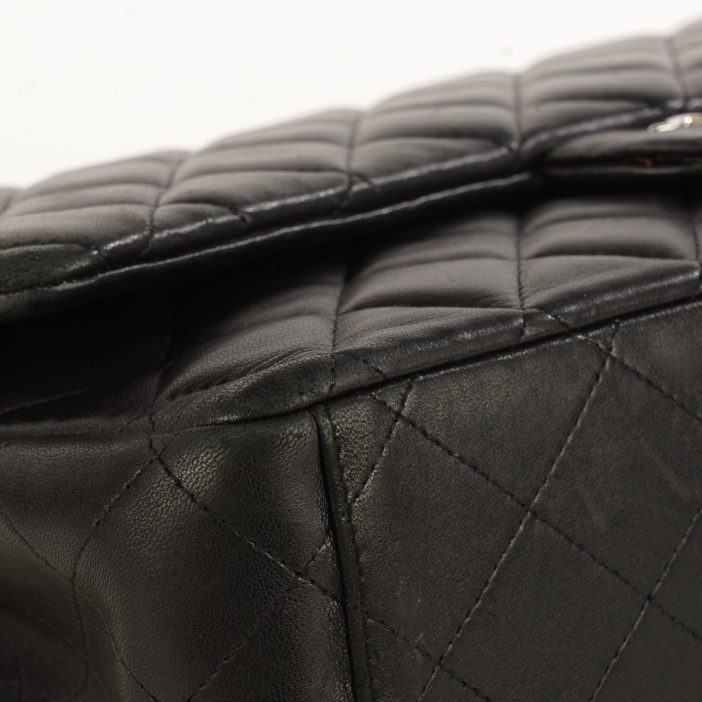 Lambskin Quilted Maxi Double Flap Black