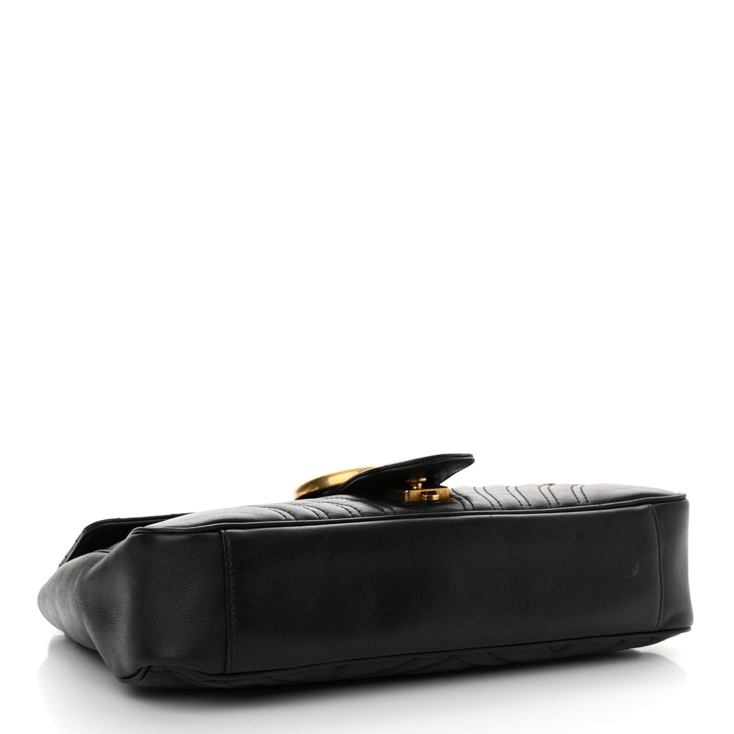 Calfskin Matelasse Medium GG Marmont Shoulder Bag Black