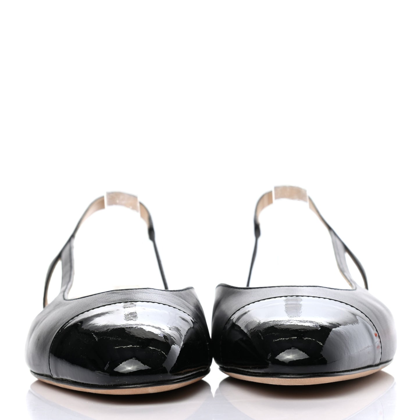 Goatskin Grograin Cap Toe CC Slingback 35.5 Black