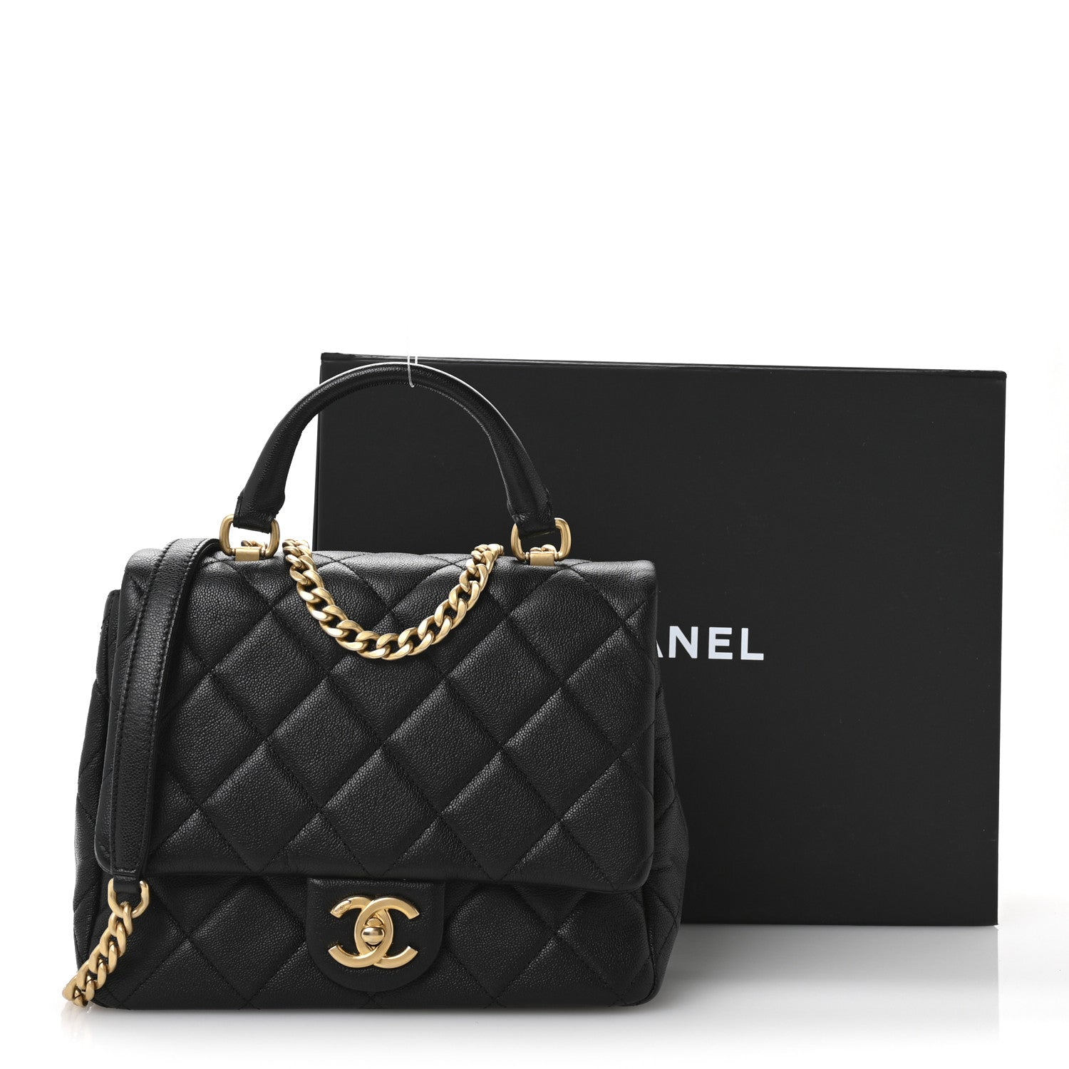 Chanel Caviar Quilted Small Top Handle Flap Black 11 of 11