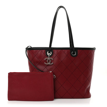Chanel Grained Calfskin Shopping Fever Tote Red 3 of 11