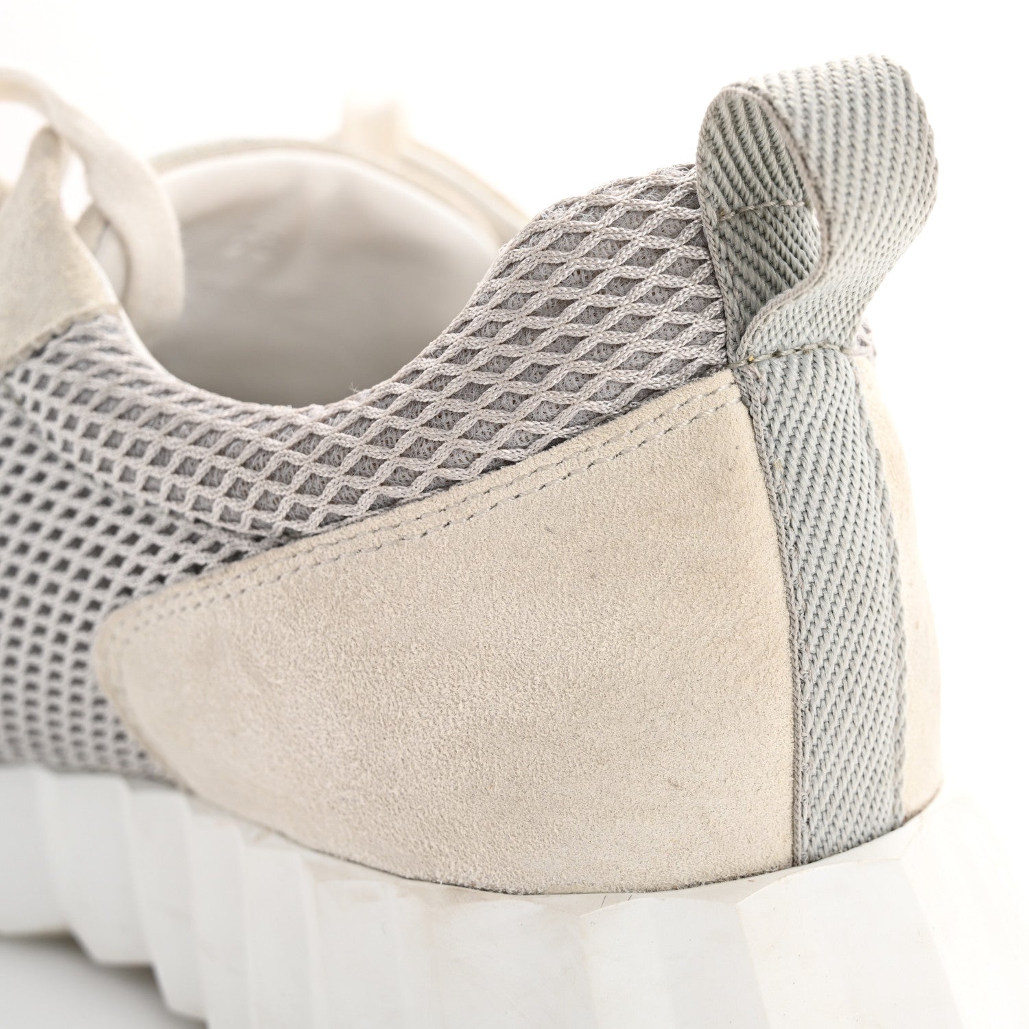 Hermes Air Mesh Suede Goatskin Bouncing Sneakers  38 Gris Lulea White 12 of 14