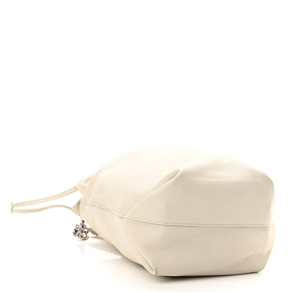 Saint Laurent Lambskin Small Teddy Bucket Bag White 4 of 10
