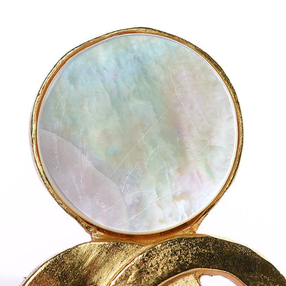 Chanel Mother of Pearl CC Brooch Gold 5 of 6