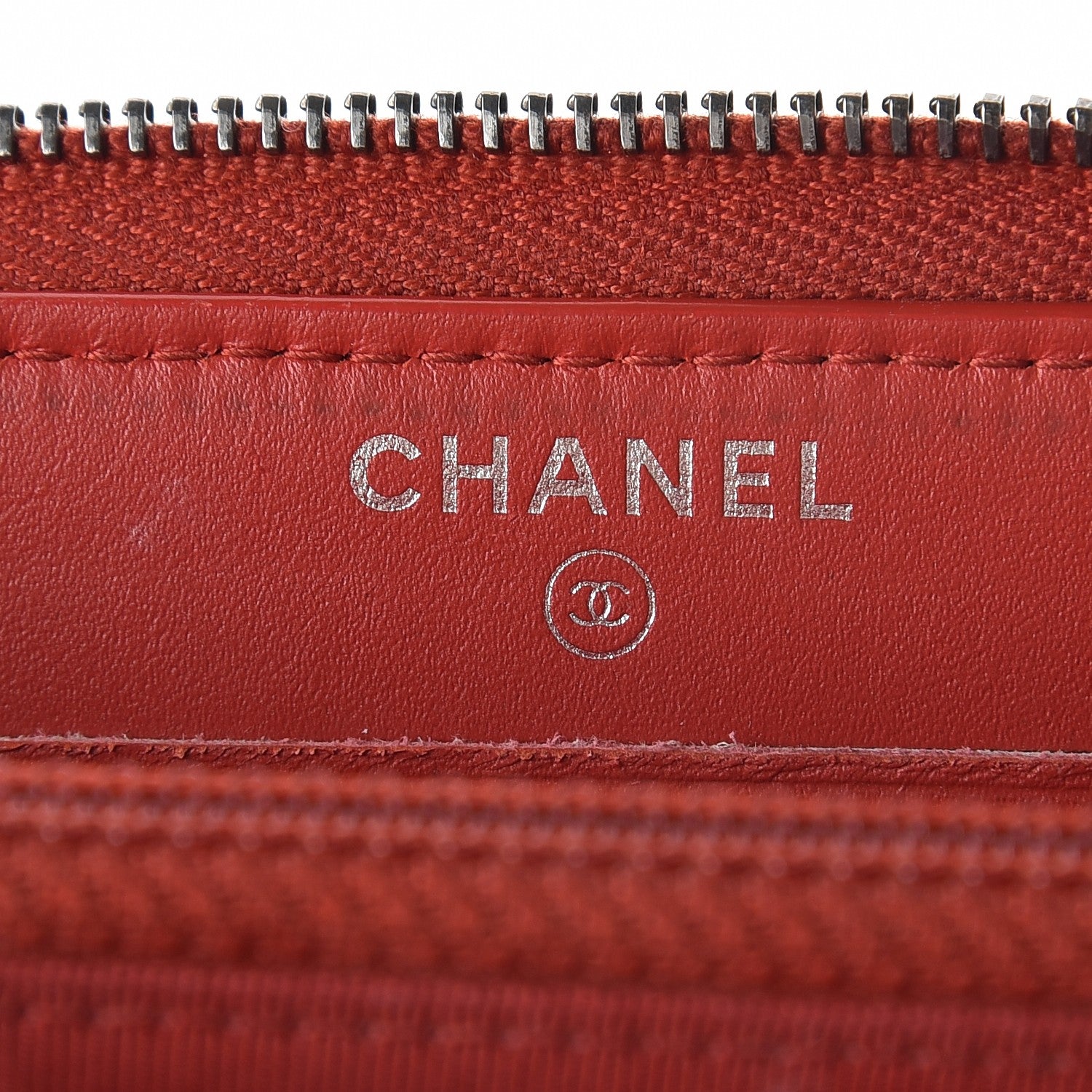 Chanel Caviar Quilted Small Zip Around Wallet Red 5 of 9