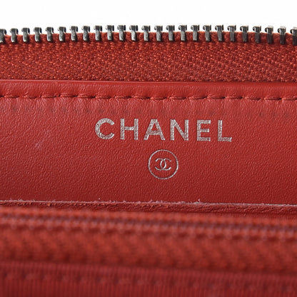Chanel Caviar Quilted Small Zip Around Wallet Red 5 of 9