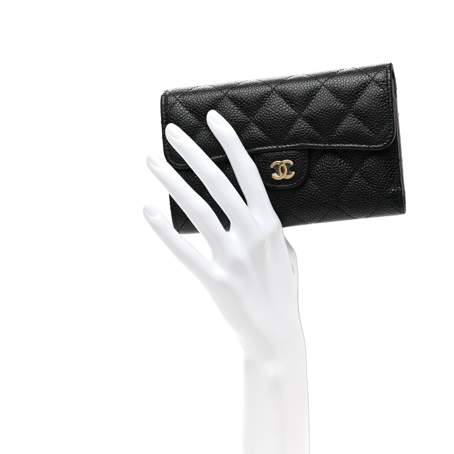 Chanel Caviar Quilted Medium Flap Wallet Black 2 of 9
