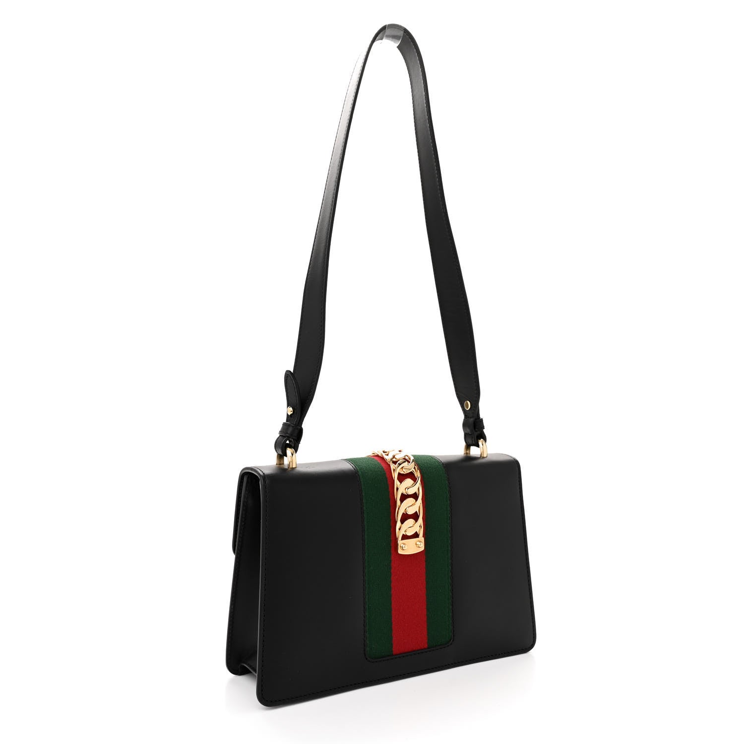 Gucci Calfskin Small Sylvie Shoulder Bag Black 3 of 13
