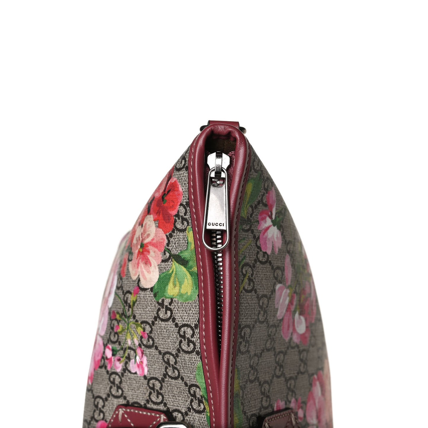 GG Supreme Monogram Blooms Medium Zippered Tote Beige Multicolor Dry Rose