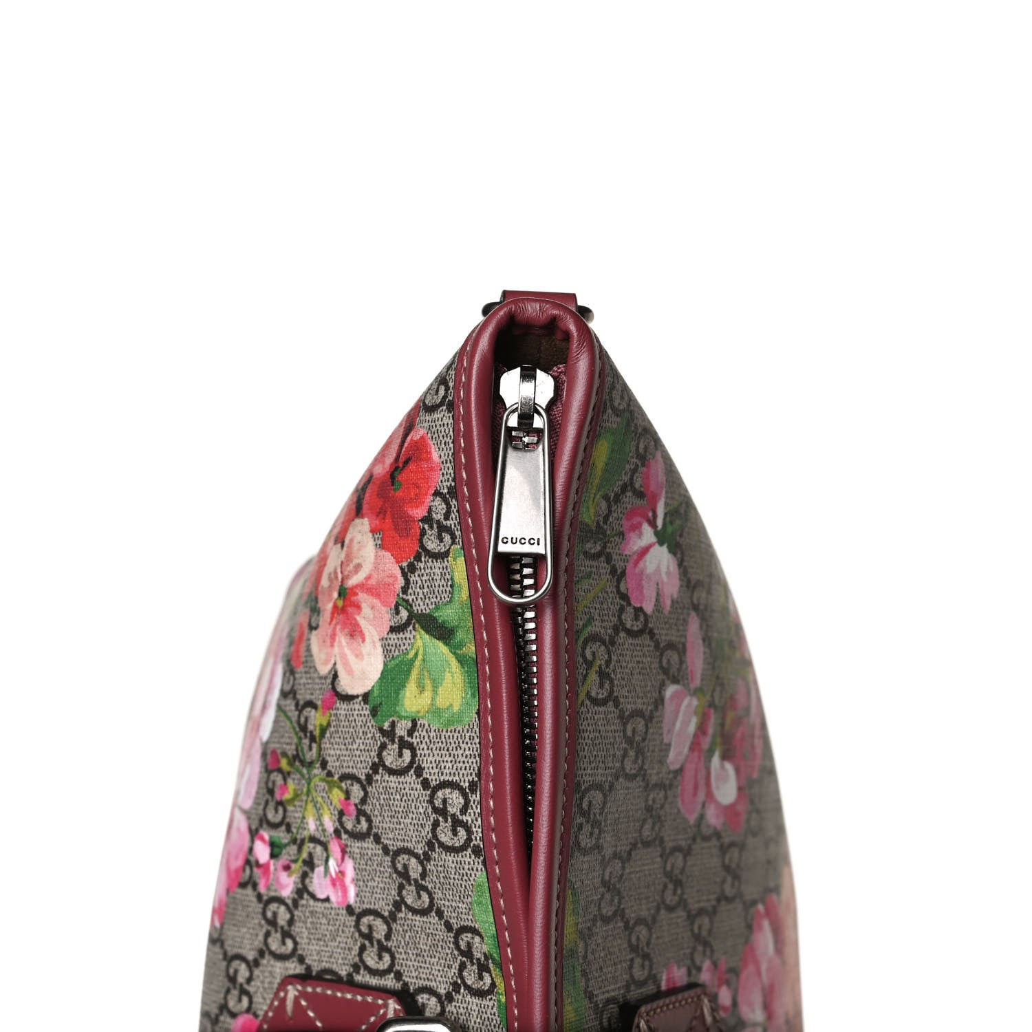 Gucci GG Supreme Monogram Blooms Medium Zippered Tote Beige Multicolor Dry Rose 13 of 15