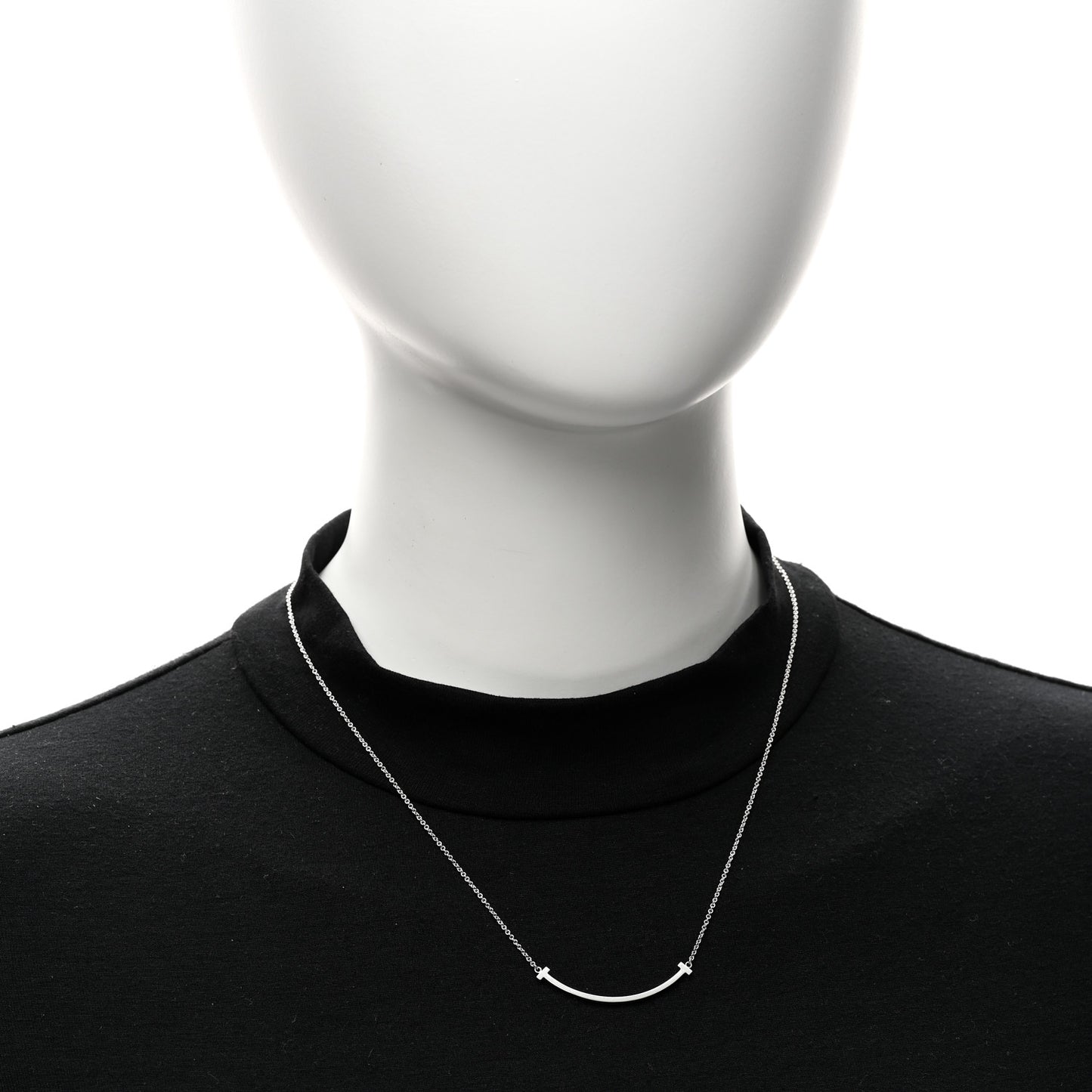 Sterling Silver Small T Smile Pendant Necklace