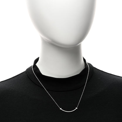 Tiffany Sterling Silver Small T Smile Pendant Necklace 2 of 5