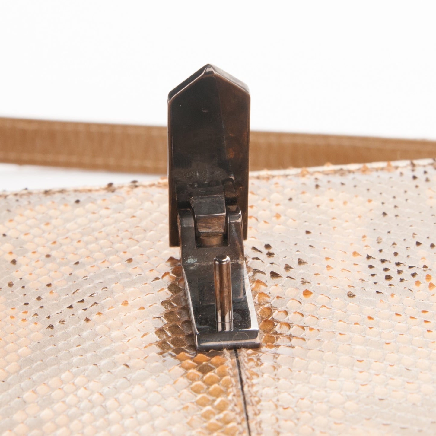 Metallic Python Convertible Clutch Gold