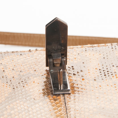 Fendi Metallic Python Convertible Clutch Gold 8 of 10