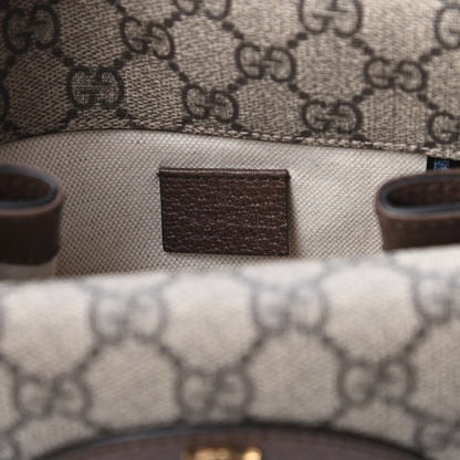 Gucci GG Supreme Monogram Web Small Neo Vintage Double Flap Messenger Bag Beige New Acero 8 of 11