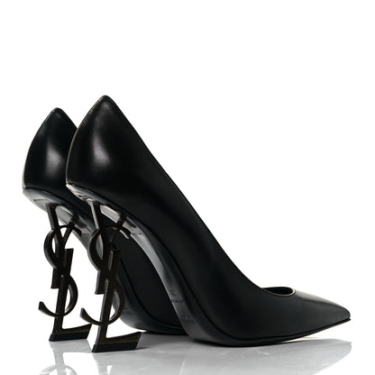 Saint Laurent Calfskin Opyum 110 Pumps 38 Black Gold 4 of 9