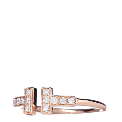 Tiffany 18K Rose Gold Diamond T Wire Ring 50 5.5 3 of 5