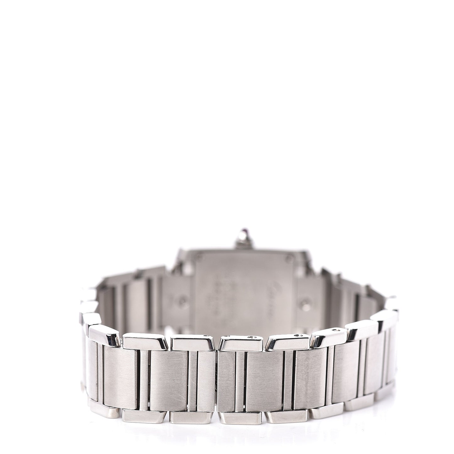 Stainless Steel 20mm Tank Francaise Quartz Watch Raspberry