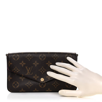 Louis Vuitton Monogram Pochette Felicie Chain Wallet Fuchsia 2 of 9