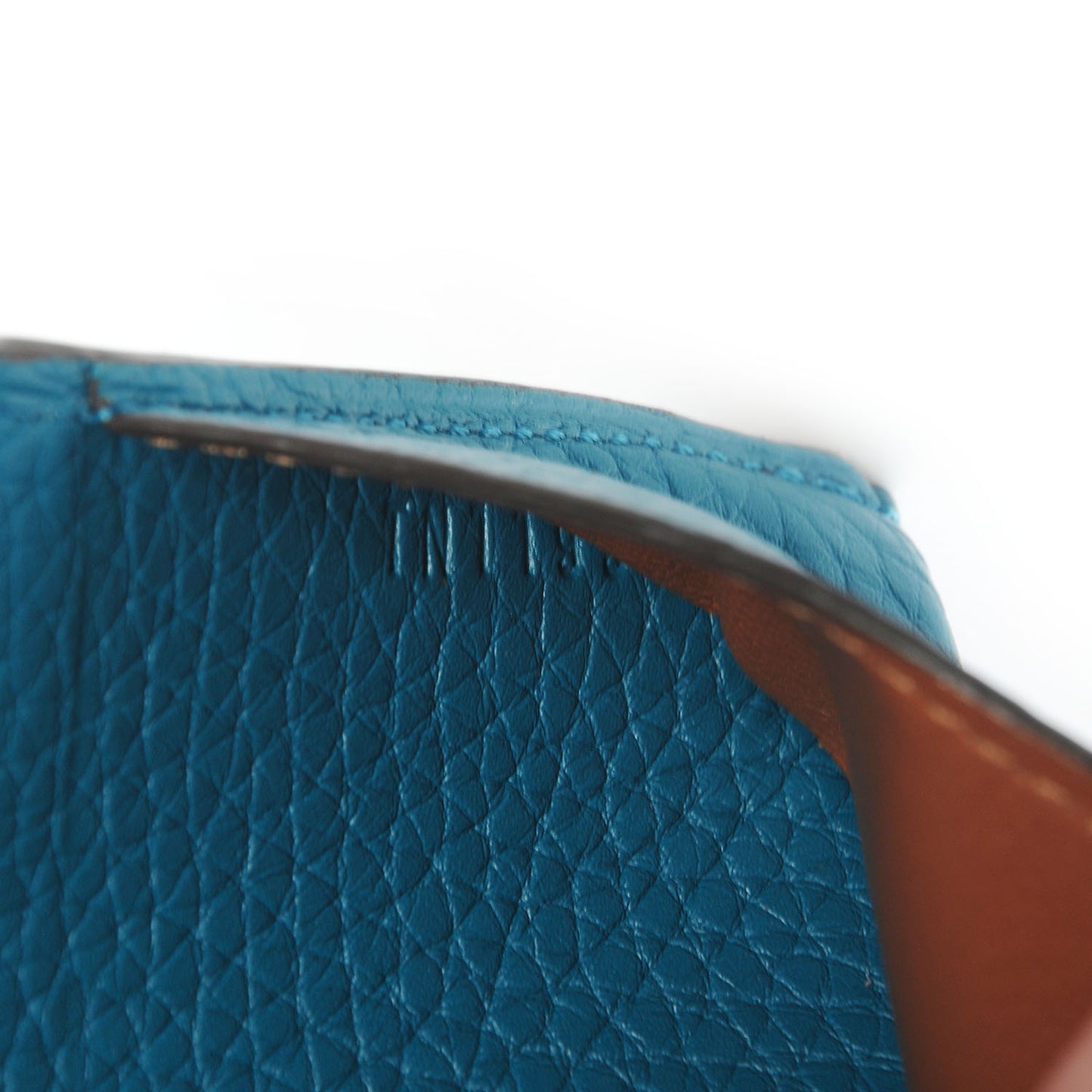 Taurillon Vivienne LV Long Wallet Bleu Canard