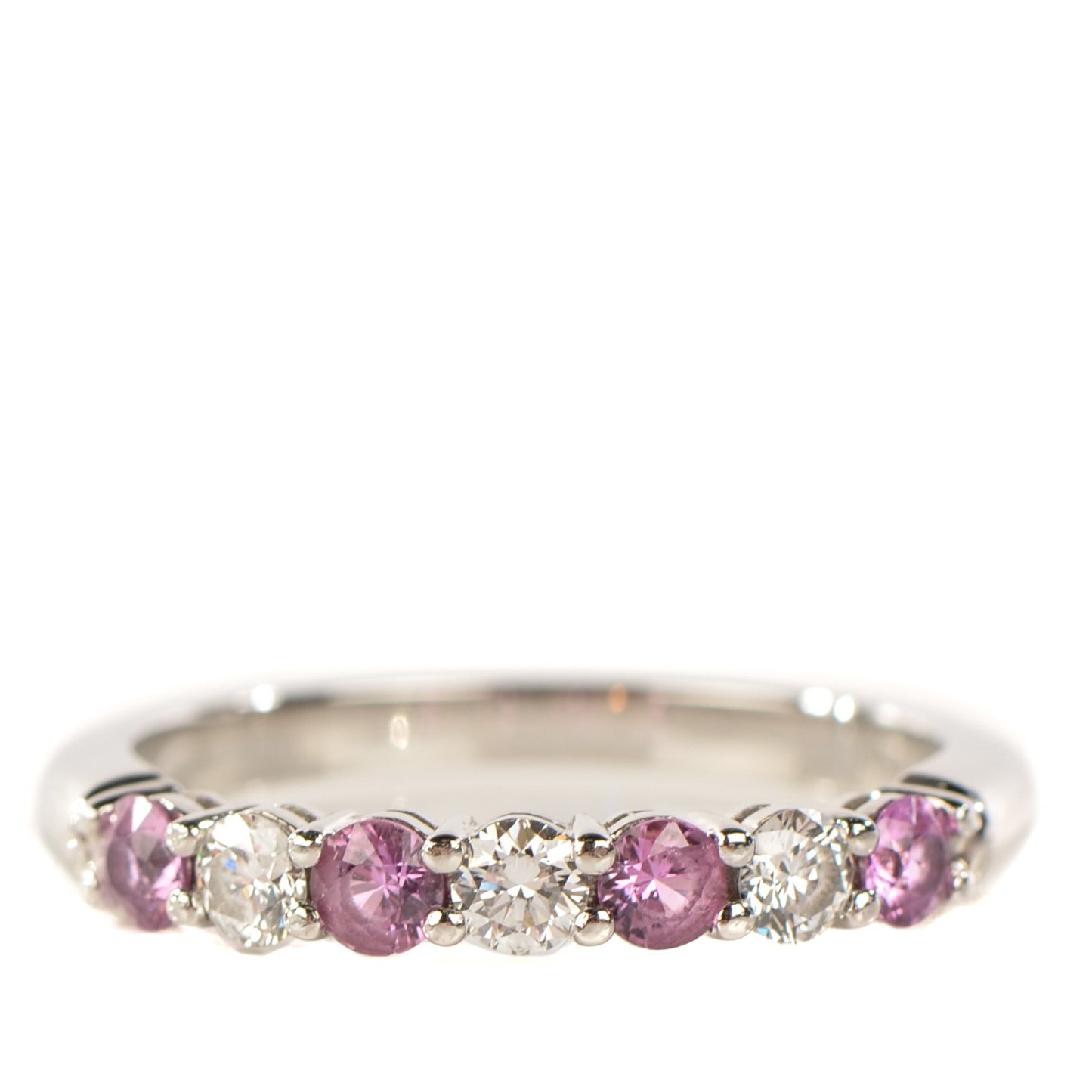 Platinum Diamond Pink Sapphire Legacy Ring 7