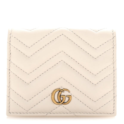 Gucci Calfskin Matelasse GG Marmont Card Case White 1 of 7