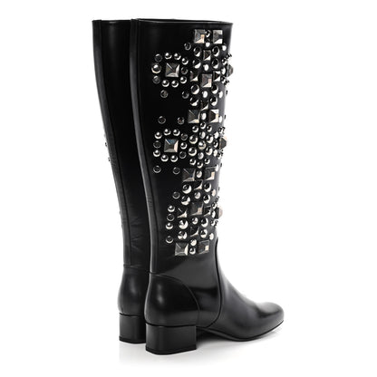 Saint Laurent Ketta Studded Babies 40 Brod Knee High Boots 35.5 Black 4 of 17