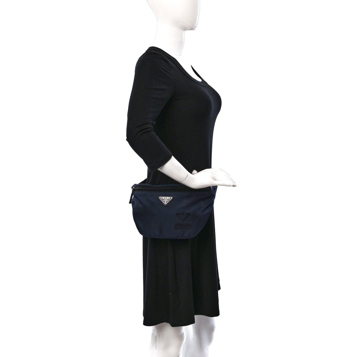 Prada Tessuto Re-Nylon Saffiano Belt Bag Baltico 2 of 11