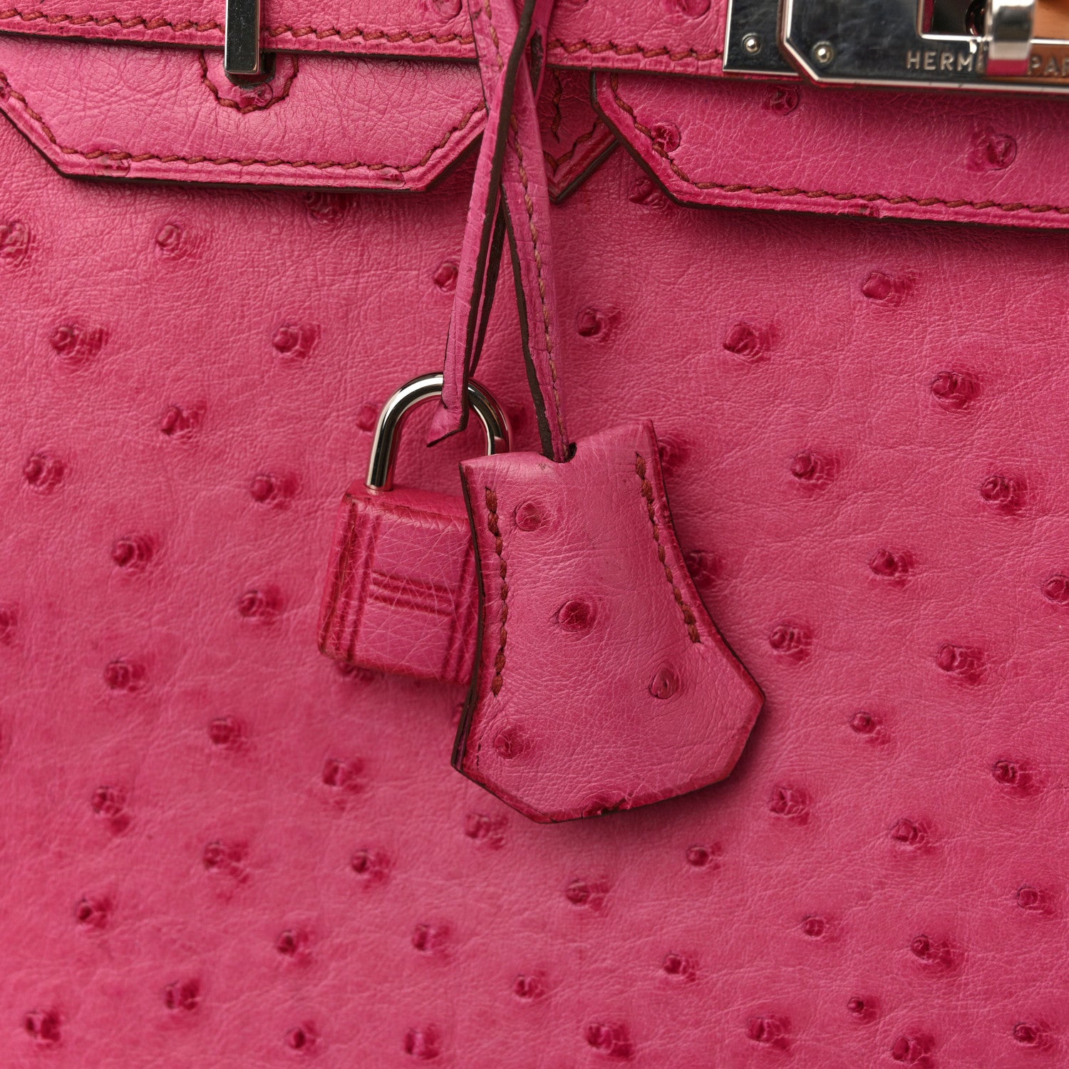 Hermes Ostrich Birkin 30 Rose Pourpre 25 of 33