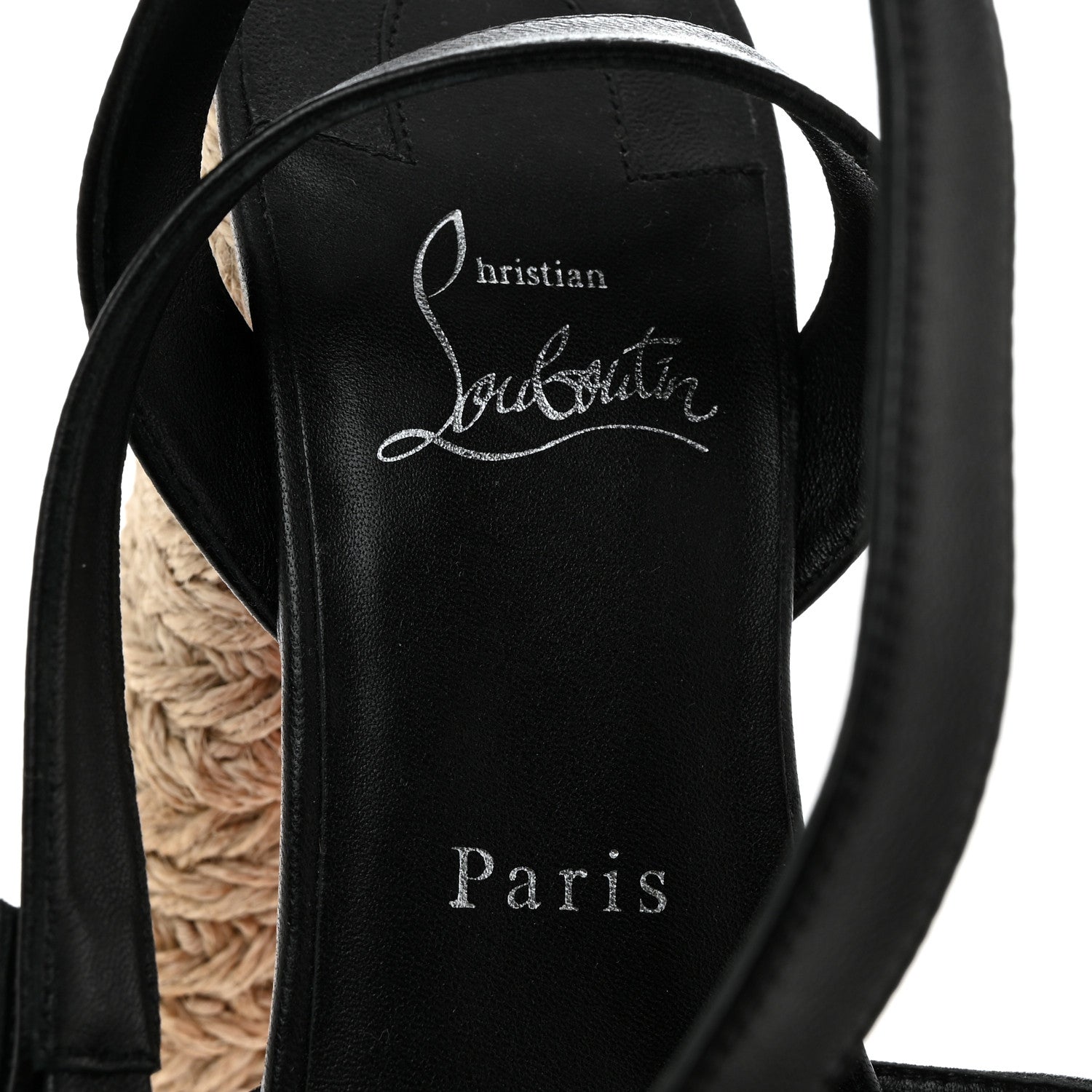 Christian Louboutin Goatskin Super Mariza 130 Espadrille Sandals 39 Black 6 of 8