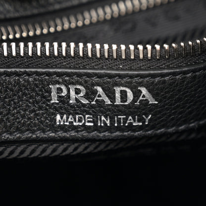 Prada Vitello Daino Soft Hobo Messenger Bag Black 6 of 13