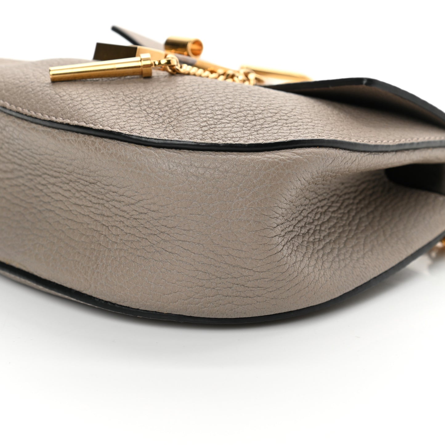 Grained Lambskin Mini Drew Shoulder Bag Motty Grey
