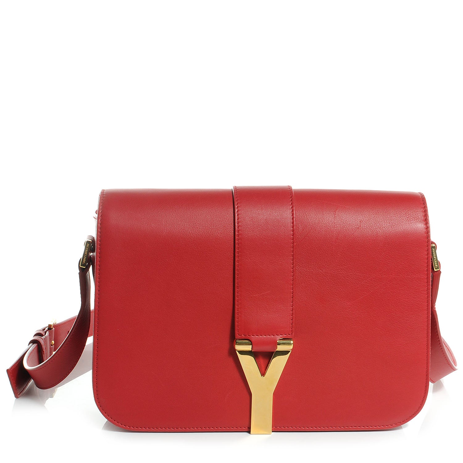 Saint Laurent Leather Classic Y Satchel Red 1 of 9