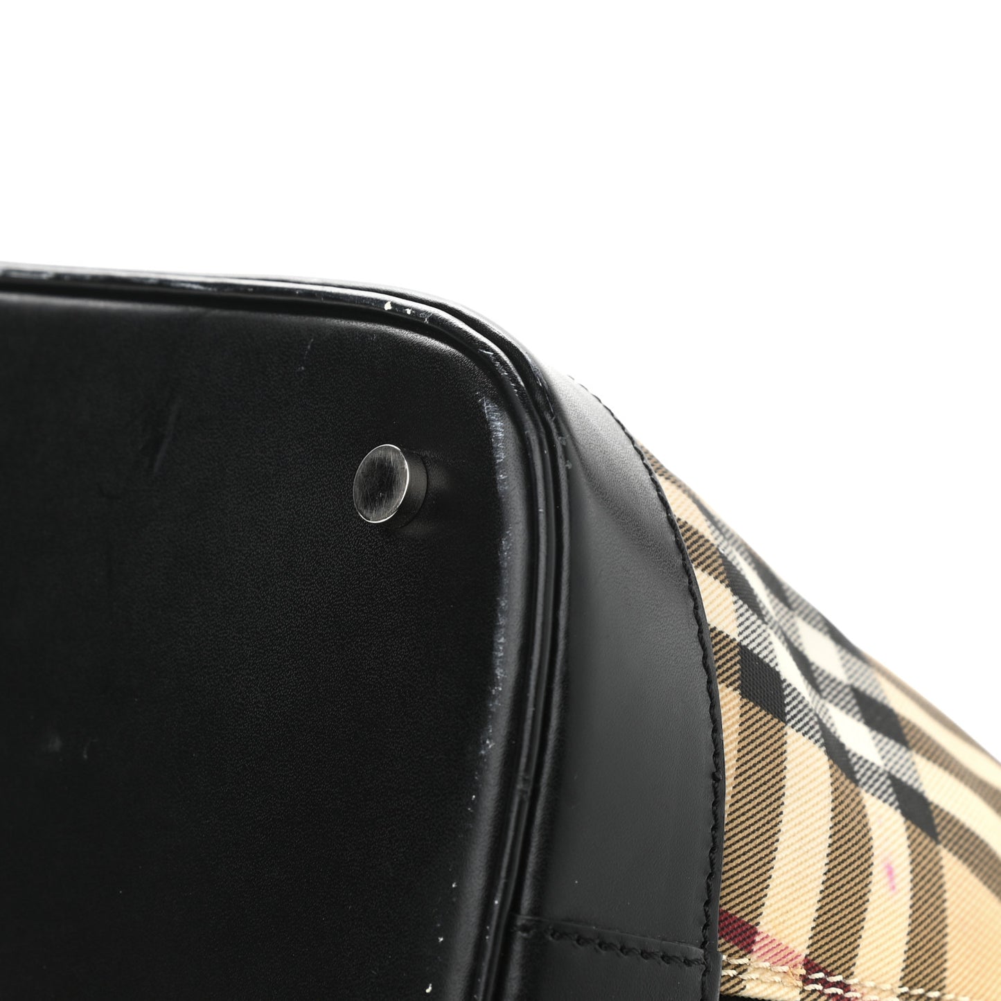 House Check Large Bowler Tote Black