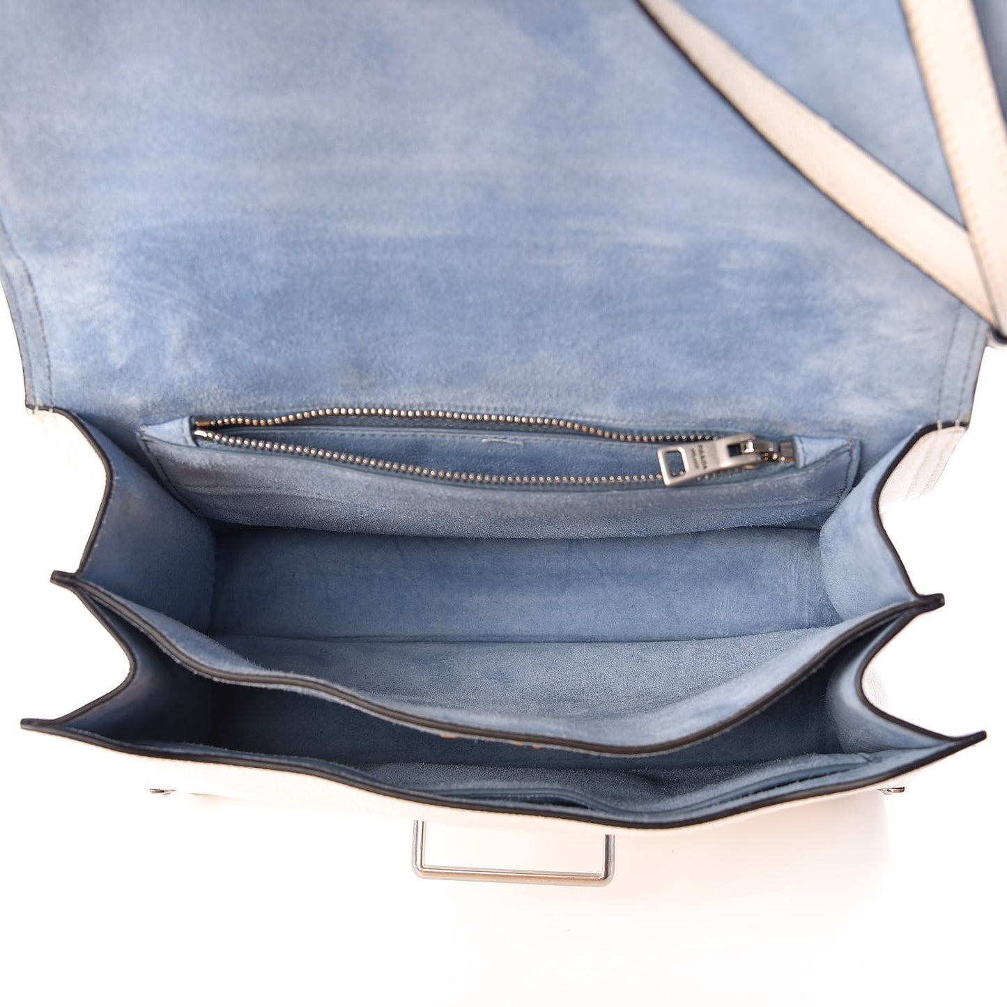 Glace Calfskin Large Soft Cahier Bag White
