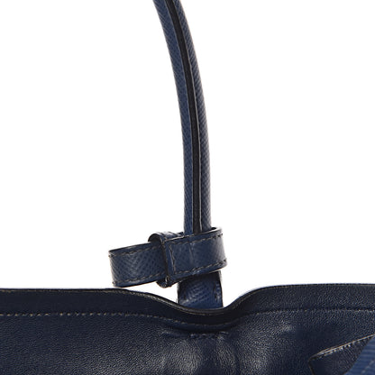 Prada Saffiano Cuir Medium Double Handle Tote Bluette 26 of 28