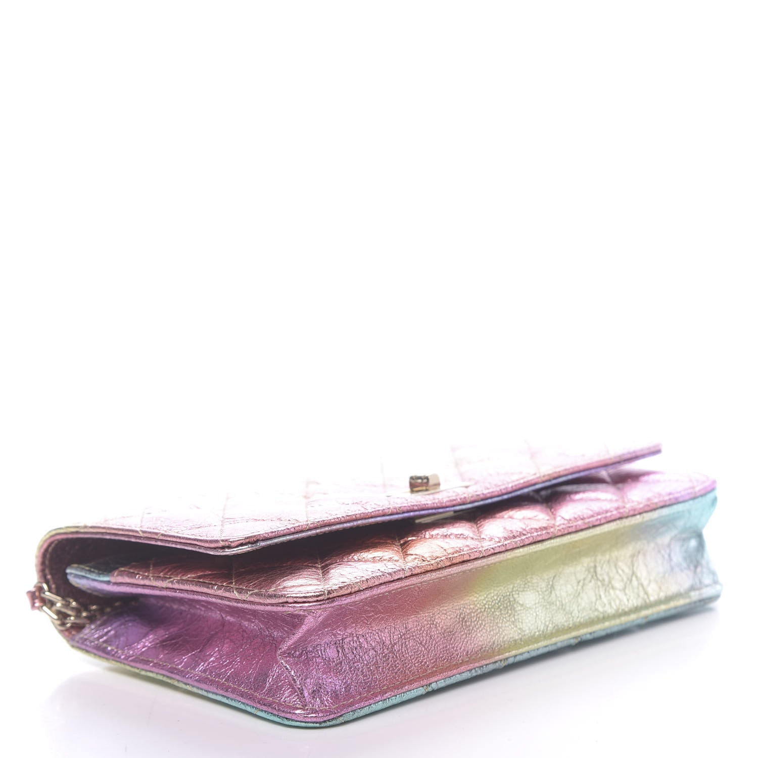 Chanel Metallic Goatskin Quilted 2.55 Reissue Wallet on Chain WOC Multicolor 4 of 13
