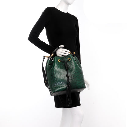 Chloe Python Gala Cross-Stitch Bucket Bag Intense Green 3 of 11