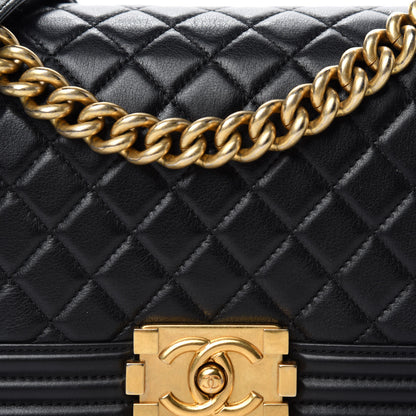 Chanel Calfskin Quilted Medium Boy Flap Black 12 of 13